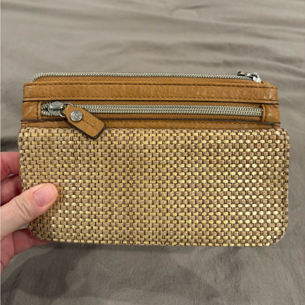 Fossil Leather Woven Wallet